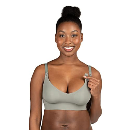 Bravado Designs Women's Enrich Seamless Nursing Bra Maternity Bra Wireless Clip Down for Breastfeeding S-XXL - color: Sage, size: Large