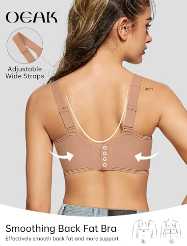 OEAK Women Jelly Bra Wireless Anti Sagging Full Coverage Bras - color: Apricot, size: Large