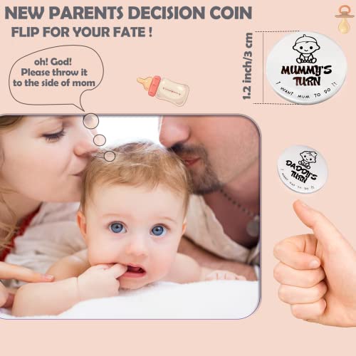 New Mom & Dad Gifts,Decision Making Coin with Handmade Wooden Box