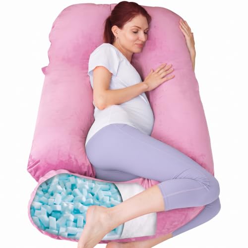 60 Inch Pregnancy Pillow for Sleeping (Purple- Memory Foam) - color: Purple- Memory Foam