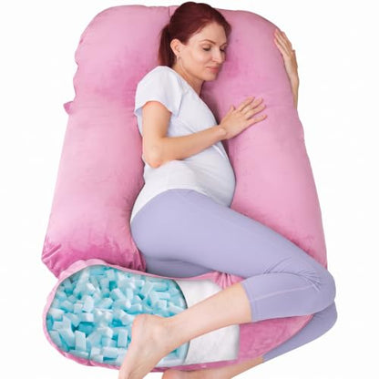 60 Inch Pregnancy Pillow for Sleeping (Purple- Memory Foam) - color: Purple- Memory Foam