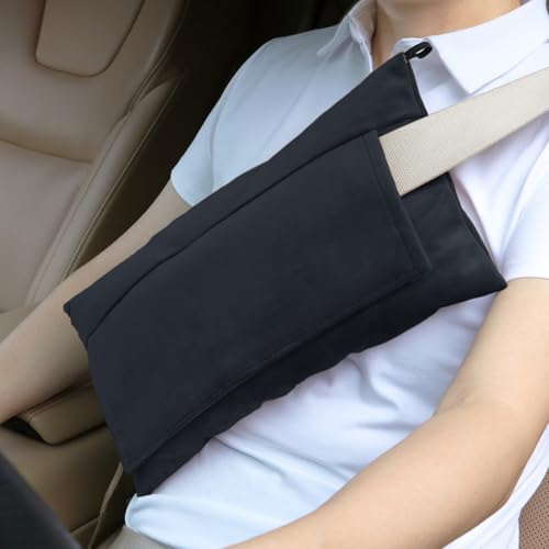Post Surgery SeatBelt Pillow for Pregnancy Mastectomy Hysterectomy Recovery - color: Black