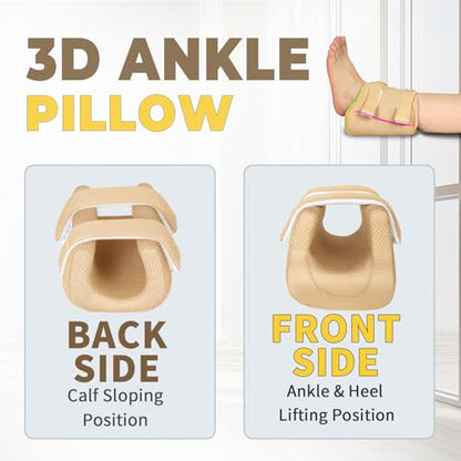 3D Heel Protector Bed Sore Pillow Cushion for Pressure Khaki 1 piece - color: Khaki