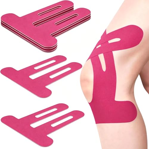 Precut Kinesiology Tape for Knees, 6 Pcs – Knee Support & Stability, Waterproof & Sweatproof Athletic Tape, Breathable Hypoallergenic Latex-Free Elastic Sports Tape for Active Movement, Pink - color: Pink, size: 6 Count (Pack of 1)