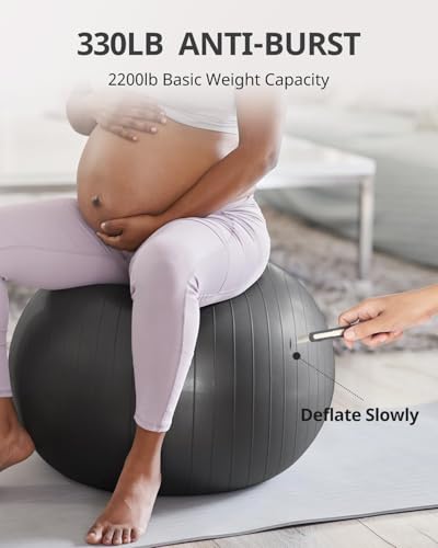 Trideer Yoga Ball for Exercise, Pregnancy, Physical Therapy, Pump Included - color: Black, size: XL(27-30ines/68-75cm)