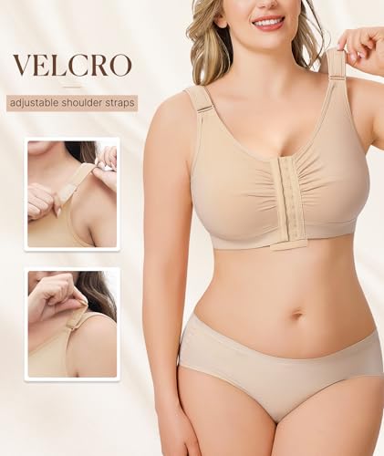 BRABIC Surgical Bra for Post Surgery Mastectomy Compression - color: Beige, size: Small