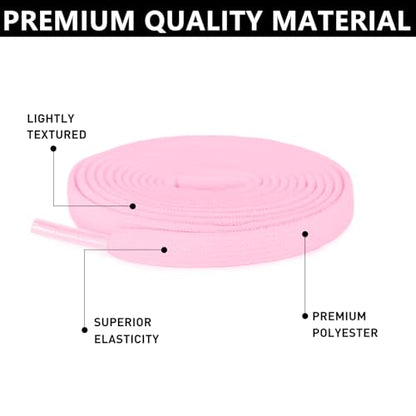 UamGlsob Elastic Flat No Tie Shoe Laces for Kids and Adults Sneakers - color: Pink-1