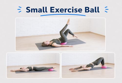CIZEBO 6" or 8" Pilates Ball, Small Exercise Ball with Air Pump - color: Pink, size: 8 inch
