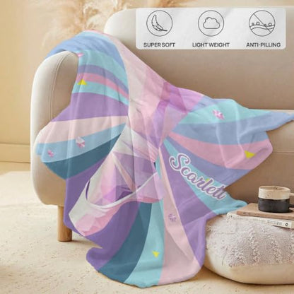Personalized Dance Blanket Customized Name Bed Blankets Adults 60x80 IN - color: Ballet Dancer Recital Geometric, size: 60x80 IN