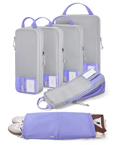 BAGSMART Compression Packing Cubes for Travel Essentials - color: Very Peri, size: Set of 6