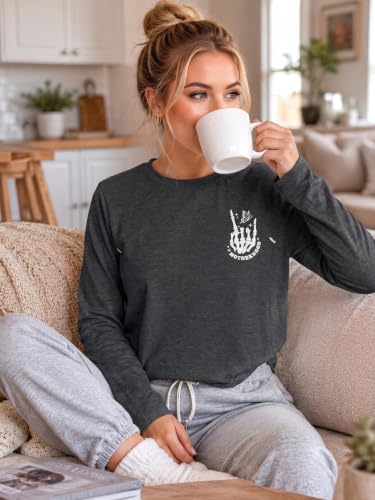 Womens Nursing Breastfeeding Shirt Long Sleeve Hidden Zipper Postpartum Top - color: B-grey, size: Medium