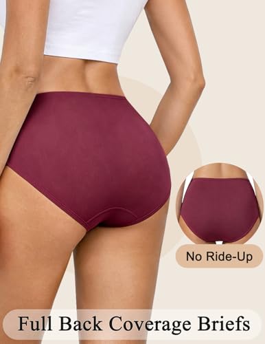High Waisted Cotton Underwear for Women Full Coverage Panties - color: Mix2(pack-5), size: Large