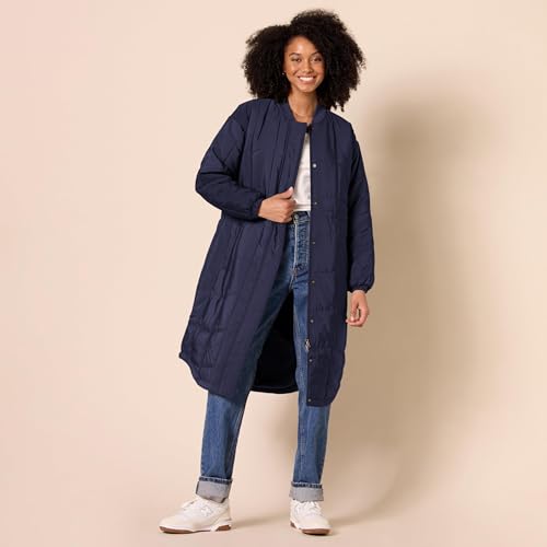 Amazon Essentials Women's Oversized Quilted Coat (Available in Plus Size) - color: Navy, size: X-Small