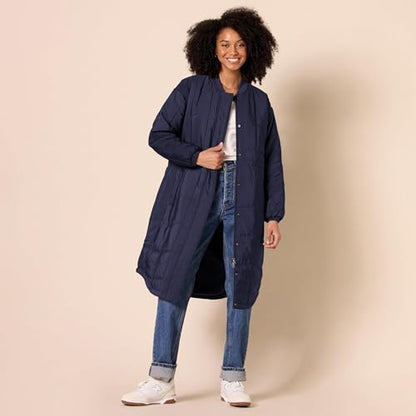 Amazon Essentials Women's Oversized Quilted Coat (Available in Plus Size) - color: Navy, size: Small