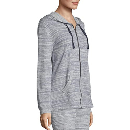 Hanes womens French Terry Zip Hoodie - color: Navy Spacedye, size: Medium