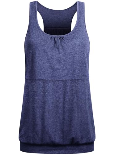 Joymom Maternity Summer Cool Sleeveless Nursing Tank Tops Breastfeeding Shirts - color: 51 Blue Grey, size: Large