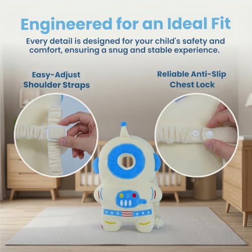 Baby Head Protector Backpack - Soft & Lightweight Fall Cushion Backpack for Toddlers Walking and Crawling(Blue Astronaut) - color: Blue Astronaut