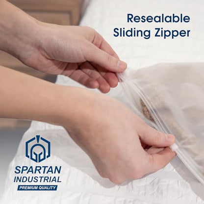 12” X 15” (250 Count) 3 Mil Frosted Reclosable Zip Plastic Bags - size: 12" X 15"