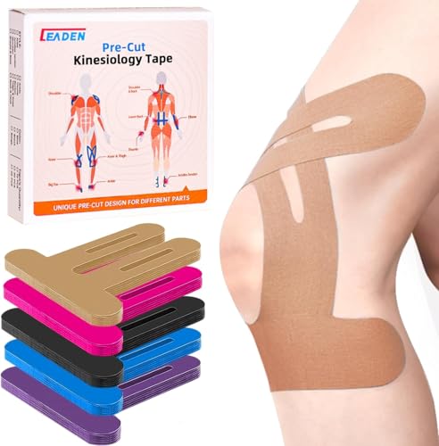 Precut Kinesiology Tape for Knees, 10 Pcs, Beige - color: Beige, size: 10 Pcs