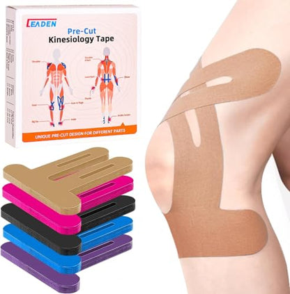Precut Kinesiology Tape for Knees, 10 Pcs, Beige - color: Beige, size: 10 Pcs