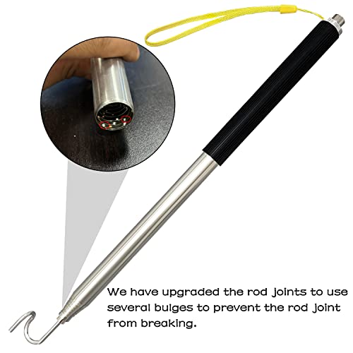 5 Pack Telescoping Pole with Hook Magnetic Pickup Grabber Tool - color: Black-5p