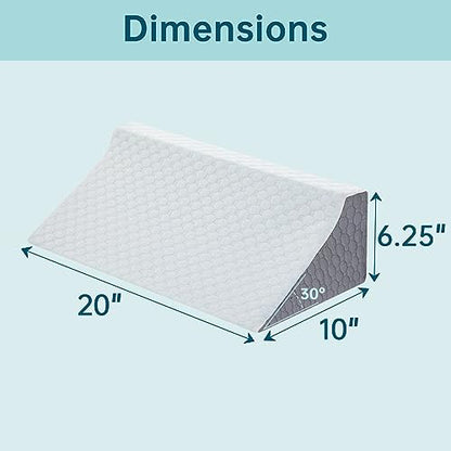 Body Positioner Wedge Pillow for Side Sleeping Support - color: White & Gray