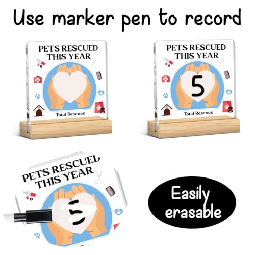 Personalized Pet Rescue Tracker Counter Sign with Markers - color: Pets