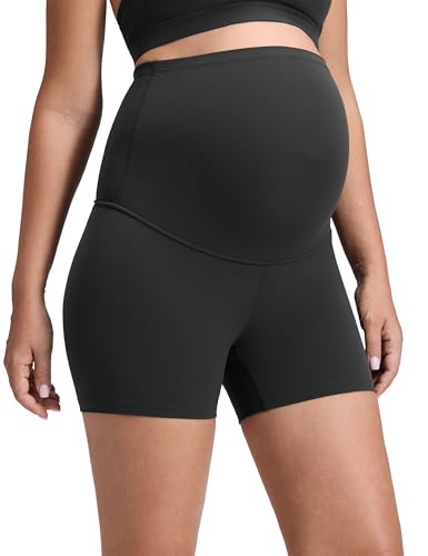 CRZ YOGA Maternity Biker Shorts 4" - color: Black, size: XX-Small