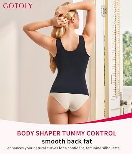 Gotoly Women's Waist Cincher Tummy Control Shapewear Compression Vest - color: Black, size: Medium