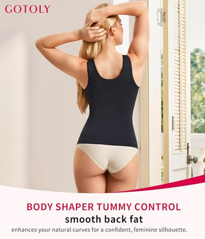 Gotoly Women's Waist Cincher Tummy Control Shapewear Compression Vest - color: Black, size: Medium