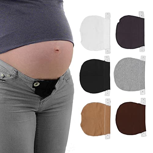 Pack of 6 pants extensions for pregnant women, adjustable waist extension, pregnancy pants waistband extender, elastic waistband expansion, adjustable for pregnancy, women, men