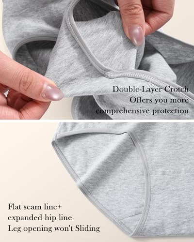 Annenmy High Waisted Womens Underwear Cotton Underwear Full Coverage Briefs Stretch Breathable Ladies Panties 5 Pack - color: Multicolor, size: Large