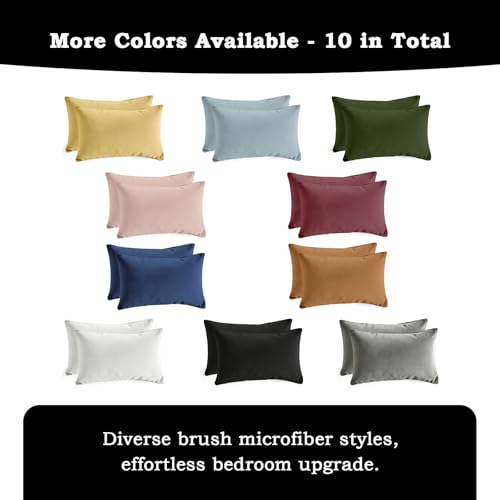 Set of 2 Brushed Microfiber Pillowcases 20x30 inch Pink - color: Pink, size: Queen