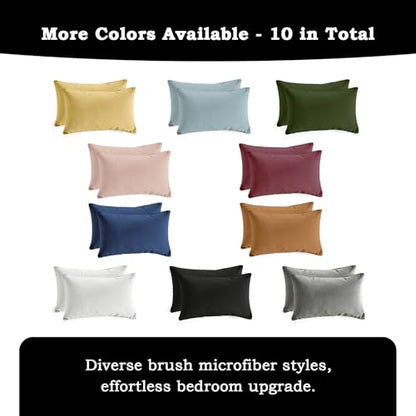 Set of 2 Brushed Microfiber Pillowcases 20x30 inch Pink - color: Pink, size: Queen