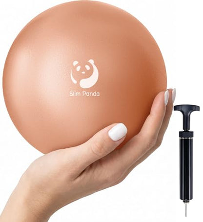 Slim Panda 6 Inch Mini Pilates Ball with Hand Pump - color: Orange