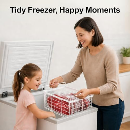 iSPECLE Deep Freezer Organizer Bins - For Most 10-20 cu. ft. Chest Freezer - style: Large-3 Pack White