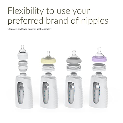 Kiinde Twist Squeeze Natural Baby Breast Milk Feeding Bottle with Nipples and Case (2 Pack)