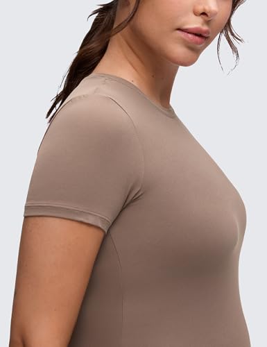 CRZ YOGA Maternity Crewneck T-Shirt - color: Brown Purple, size: Small