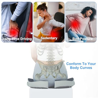 Travel Seat Cushion For Airplane, Small Foldable Hemorrhoid Pillow - color: Dark Gray
