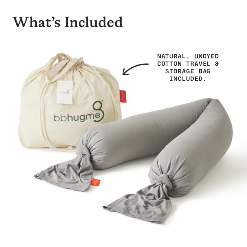 bbhugme Pregnancy Pillow, Stone - Adjustable Firmness & Shape - color: Stone