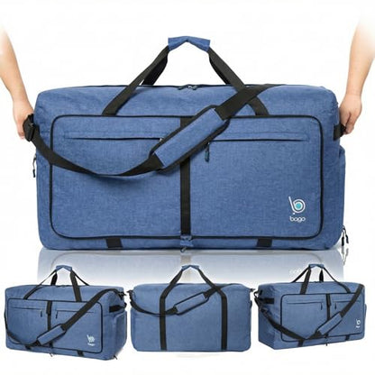 Bago Travel Duffle Bag for Women & Men. Extra Large Foldable Duffel Bags - color: SnowDepBlue, size: 120L