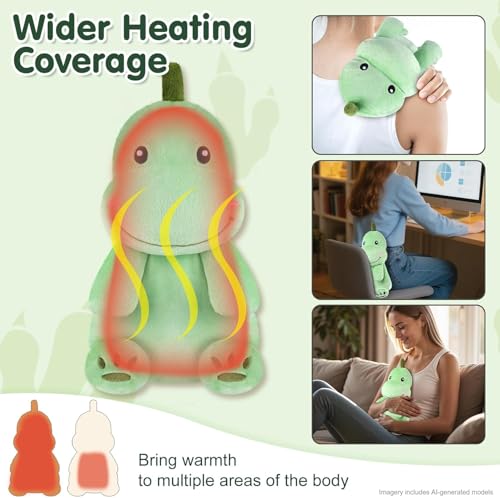 SuzziPad Dinosaur Microwavable Heating Pad Plush, 6.88" X 10.6", 1.46 Lb - style: Dinosaur