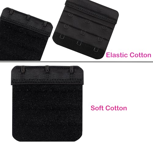 Women Bra Extenders 2 Hook/3 Hook/4 Hook Soft Bra Strap Extension - color: Bra Extender 3 Hook Black/Beige