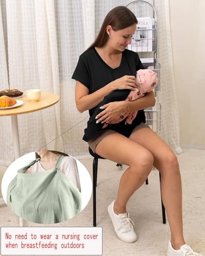 Rnxrbb Summer Nursing Tops Breastfeeding Tshirts Postpartum Clothes Sets - color: Black&purple Red&flecking Grey, size: Small