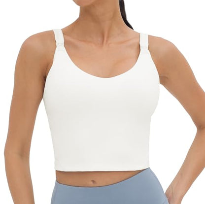 Foucome Nursing Tank Tops Longline Breastfeeding Workout Tops - color: White, size: X-Large