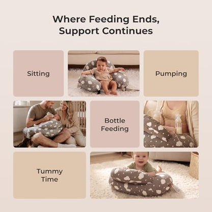 Momcozy Original Nursing Pillow for Breastfeeding - Innovative Safety Guard - color: Grey