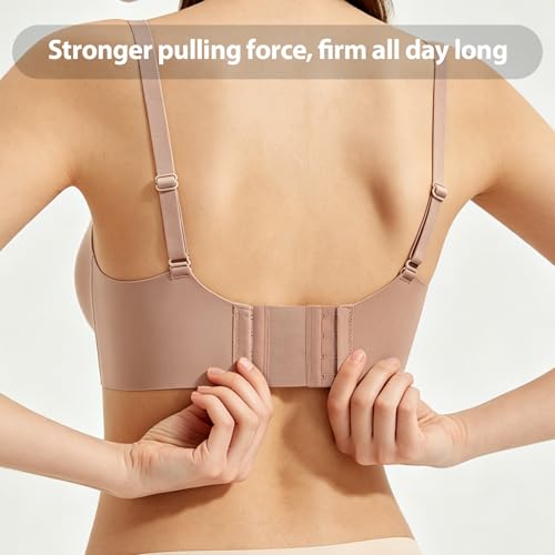 Meliya Women's Bra Extenders 4 Hook, Comfortable Soft Stretchy Back Bra Extension Strap - color: Deep Skin Color