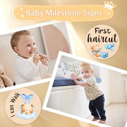 13Pcs Baby Monthly Milestone, Bear Monthly Milestone Cards Newborn Gift - color: Bear1