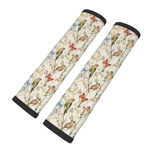 Vintage Bird Nature 2PCS Car Seat Belt Cover Pad, Comfortable Soft Seatbelt Shoulder & Neck Protection Cushion, Car Accessories Interior,Cars Seat Strap Pads Decor Fit for Cars Trucks Backpack - color: Vintage Bird