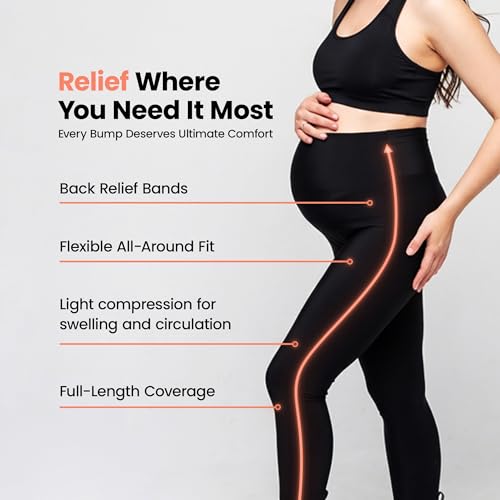 Maternity Leggings for Women Over The Belly Support Ultra Soft Pregnant Woman Yoga Pregnancy Pants - size: Medium